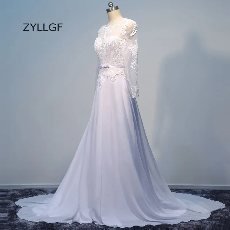 ZYLLGF Свадебные платья с длинным рукавом сексуальное прозрачное платье