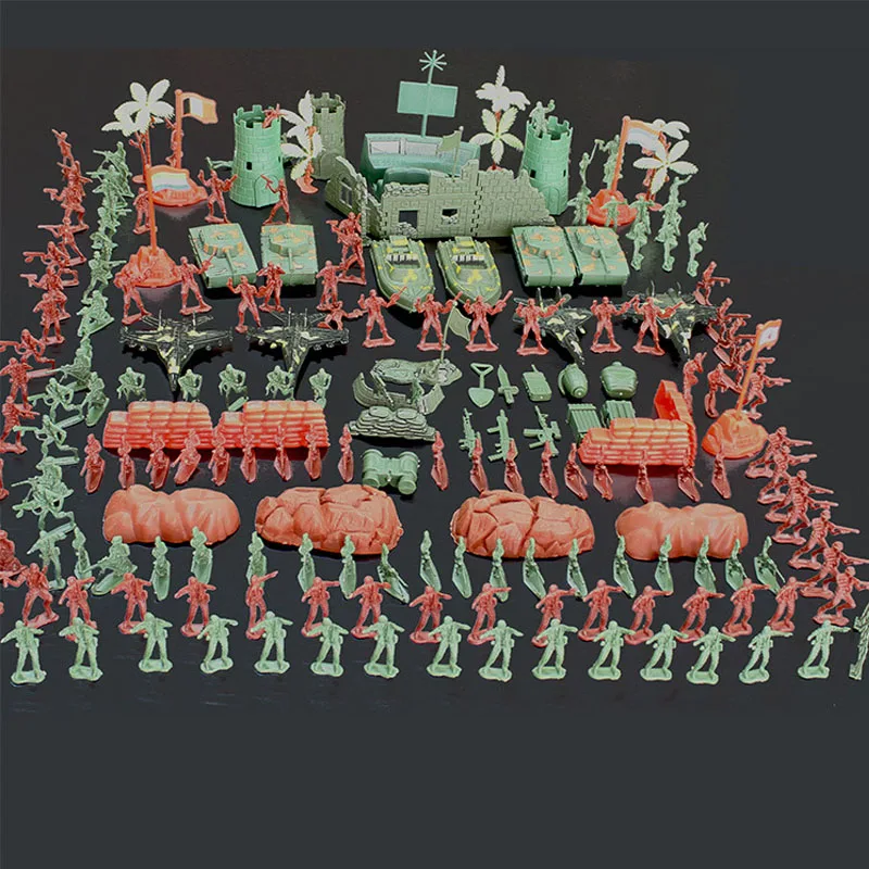 

290pcs /set WWII toy 4cm soldier military man High quality plastic Military suit of model aircraft and tanks scene