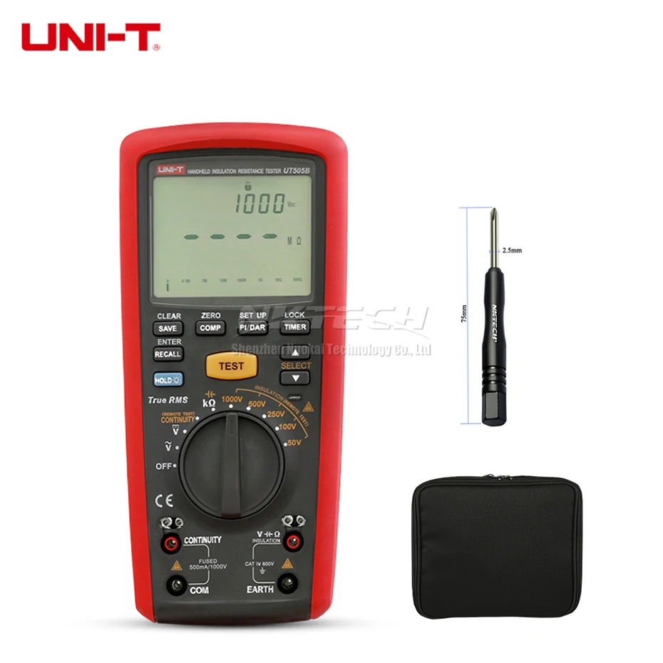

Мегомметр UT505B, UNI-T, цифровой Ручной изоляционный измеритель изоляции с истинным среднеквадратичным значением, с низким сопротивлением, мул...