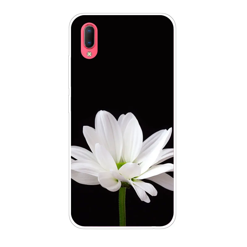 Чехол Vivo Y93 Y93S силиконовый чехол с цветком мягкий из ТПУ для защитные мешки