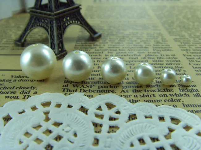 Бисер из АБС пластика цвета слоновой кости имитация жемчуга для ожерелий