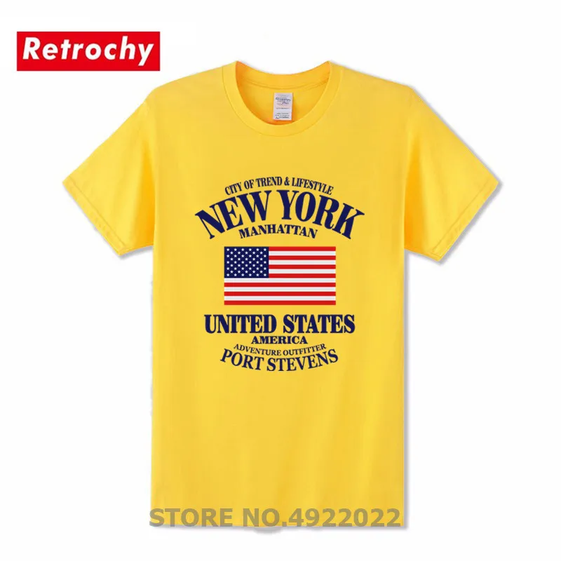 Футболка мужская с винтажным флагом США тенниска из чистого хлопка круглым