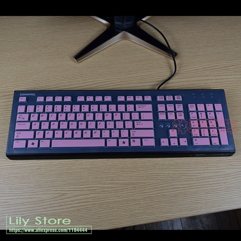 pink Для Hp Compaq acer Pr1101U Настольный ПК Чехлы для клавиатуры водонепроницаемый пылезащитный Прозрачный чехол для клавиатуры защитная кожа - Цвет: pink