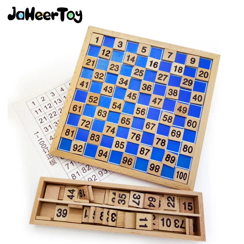 JaheerToy Монтессори развивающая игрушка 1 100 цифровая математика деревянные игрушки