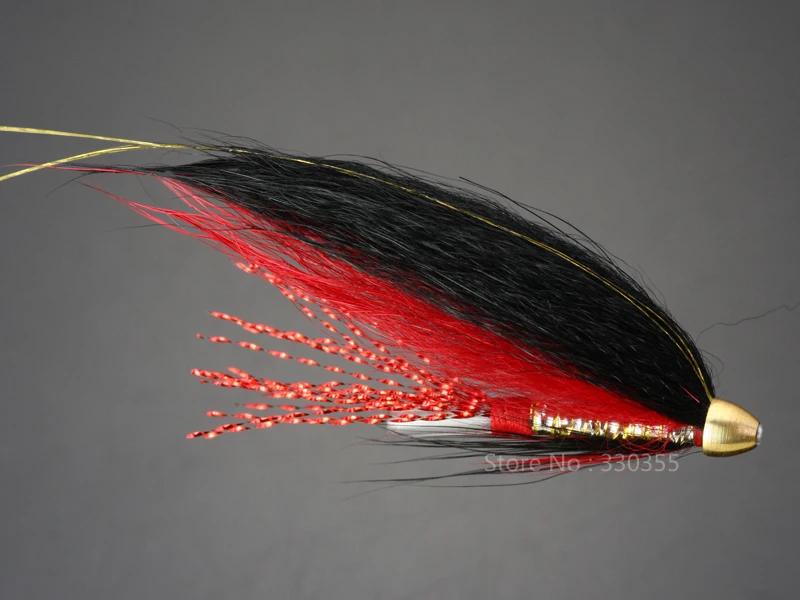 100 шт пробки летают черные/красные конусные головки лосося и морские приманки на