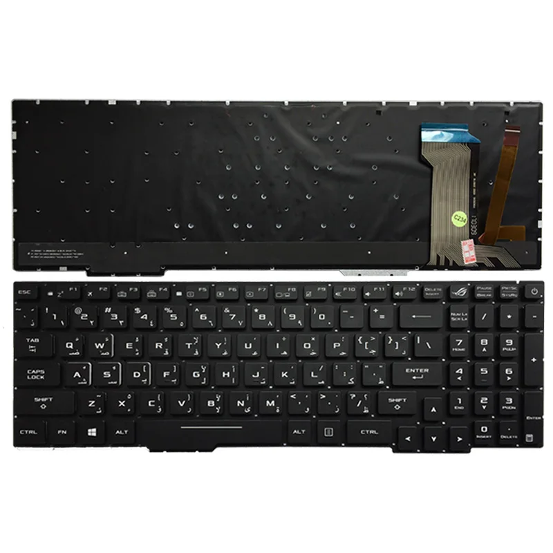 Арабская клавиатура для ноутбука ASUS GL553 GL553V GL553VW ZX553VD ZX53V ZX73 FX553VD FX53VD FX753VD FZ53V AR с