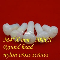 50pcs yt432 m4 x mm nylon screw plastic screw pan plastic head screw round head cross pan head screws plug