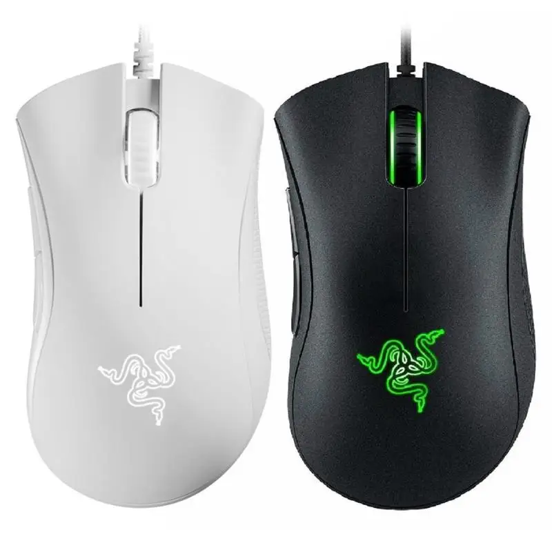 Razer DeathAdder Эфирная Проводная игровая мышь USB 5 программируемых кнопок 6400 dpi оптический сенсор эргономичные Мыши для ПК компьютера