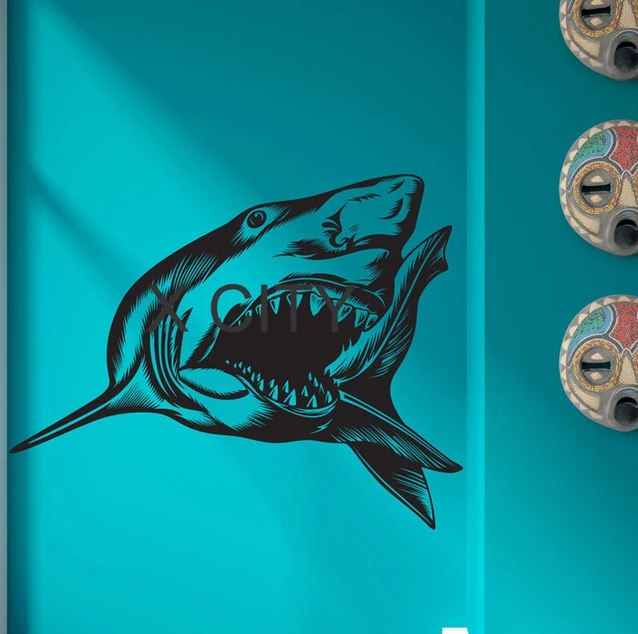 Настенная виниловая наклейка с изображением морских животных и акул | Дом сад