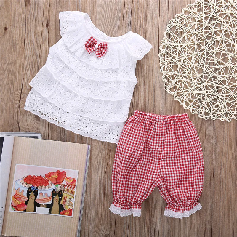 Новинка 2019 года Модный комплект из 2 предметов для маленьких девочек Милое