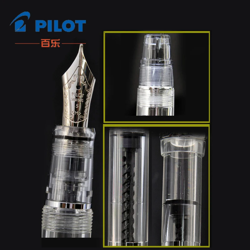 Ручка перьевая Pilot FKVH-15SRS с поворотным всасывающим устройством 14 карат цвет в
