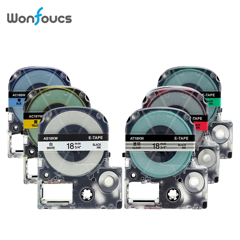 Совместимый 18 мм Epson Kimji этикетки ленты ST18KW SS18KW SC12RW SC18YW SC18GW SC18BW картридж принтера