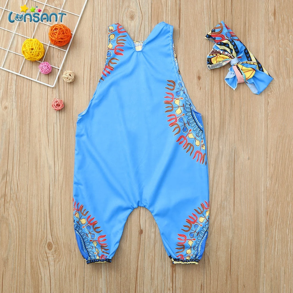 LONSANT Summer Cute Kid Rompers Toddler Kids Baby Boy Girl Sleeveless Romper Jumper Jumpsuit Casual Outfit Clothes N30 | Детская одежда