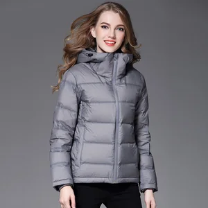 Женское утепленное пальто на 90% утином пуху, короткая куртка хорошего качества с капюшоном, зимнее пальто, парки