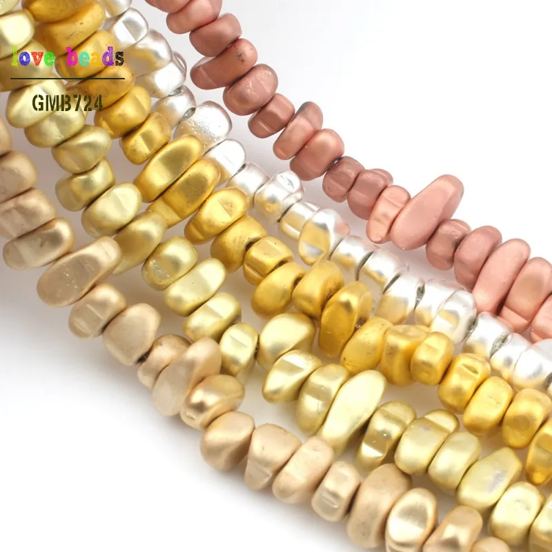 Натуральный Матовый камень розовое золото серебро гематит бусины разной формы