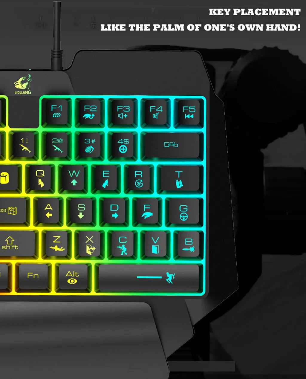 VOBERRY T15 кабель игровая клавиатура с светодиодный Подсветка; большие размеры 39-ключ без посторонней помощи пленочная клавиатура игры Micromanipulation Мышь