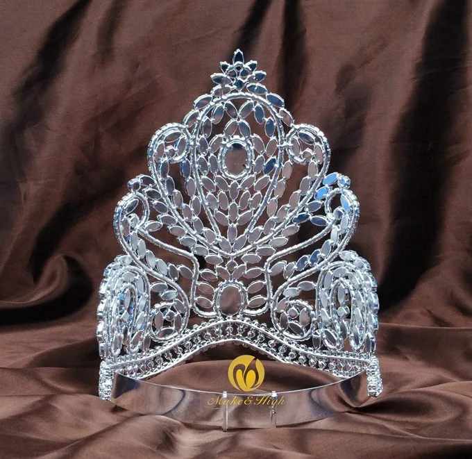 Фантастический Большой 9-дюймовый тиара австрийские диадема короны из горного
