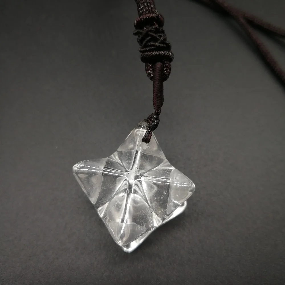100% natural crystal pendant Merkaba crystal pendantPure white crystal
