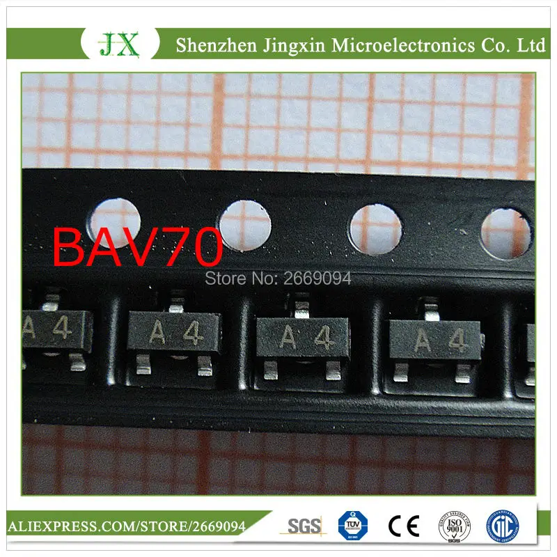 

ТРАНЗИСТОР BAV70 A4, SOT23, SMD, оригинальный продукт, 1000 шт.