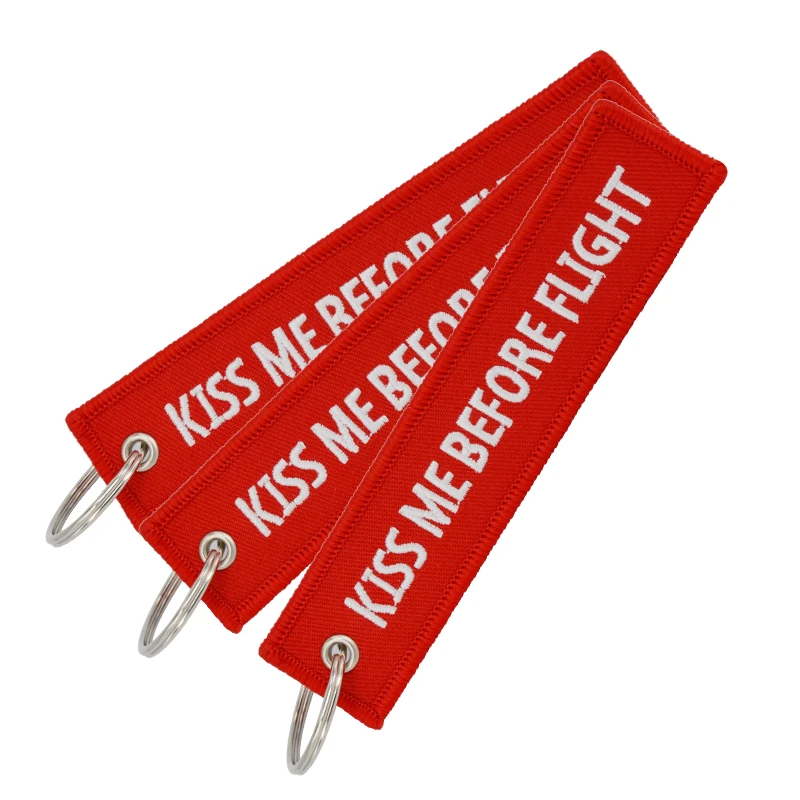 Брелок Kiss Me перед полетом Красный брелок для ключей авиационные подарки вышивка