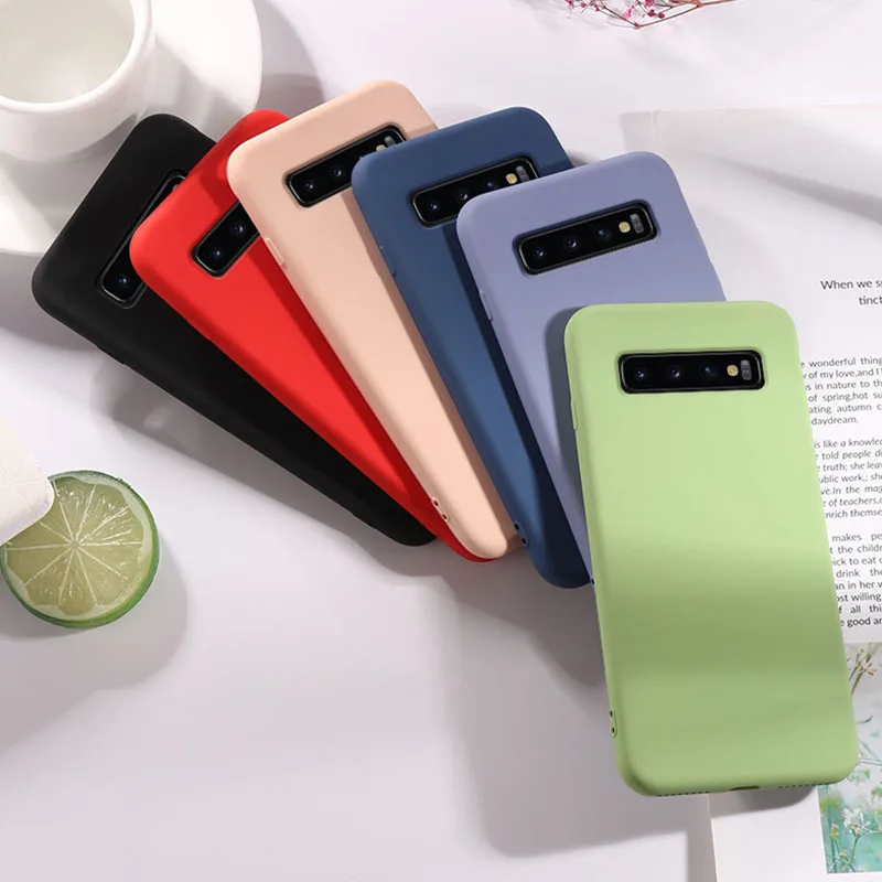 Оригинальный официальный мягкий чехол для Samsung Galaxy S9 S10 E S20 Plus Lite S20Ultra жидкий