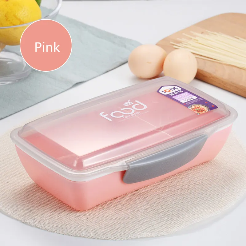 Розовый ONEUP пластик 750 мл BPA Бесплатный ланч бокс для детей Microwavable контейнер для хранения еды хранения фруктовый салат BPA Бесплатный для пикника школы - Цвет: Розовый