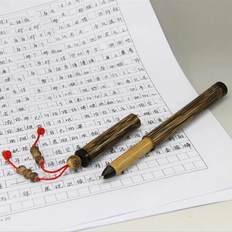 ChinaTraditional ручная работа, Бамбуковая ручка для подписи, натуральный цвет, Ручка-роллер, культурная поставка для бизнес-школы, как роскошный подарочный набор