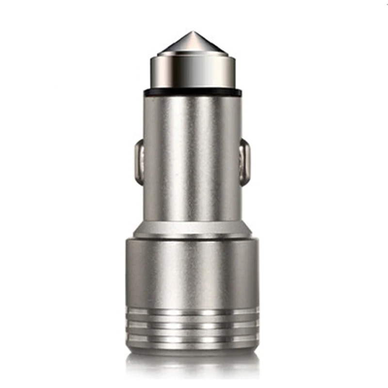 12V 3.1A алюминиевый материал пули 2 порта Смарт USB Автомобильное зарядное