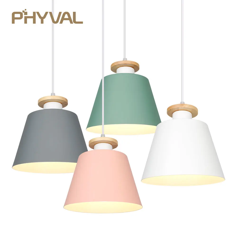 

LED Pendant Lamp Restaurant Pendant Lights Modern Nordic Lighting for Dining Living room Wood Lights for Bedroom beside Lamp E27