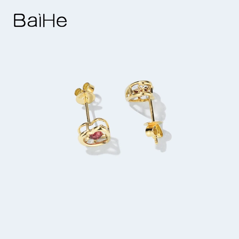 Серьги BAIHE из настоящего однотонного желтого золота 14 к танцующие серьги с