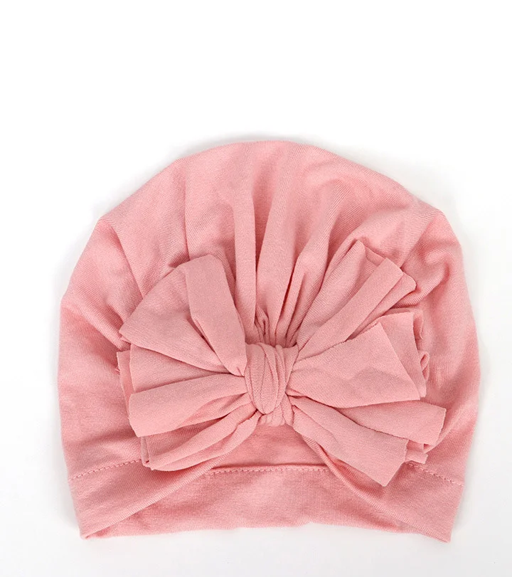 Color 8 Pink Повязка на голову для маленьких девочек, шапка с бантиком, топ, тюрбан из хлопка, повязка на голову, подарок для детского душа - Цвет: Color 8 Pink