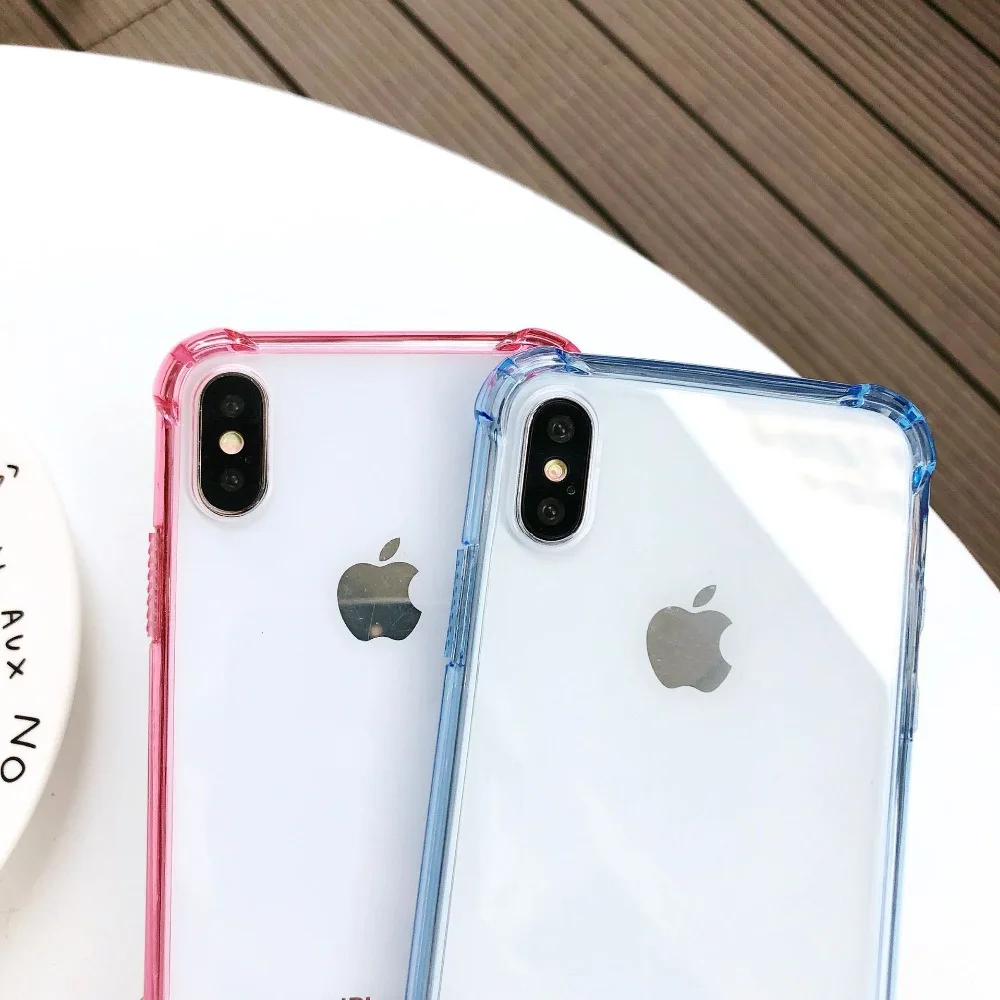 Samtsui Transparent Acrylic Case For iPhone11 pro XMAX 7 8Plus Four-corner Shockproof Cover XR X XS Protective Capa |