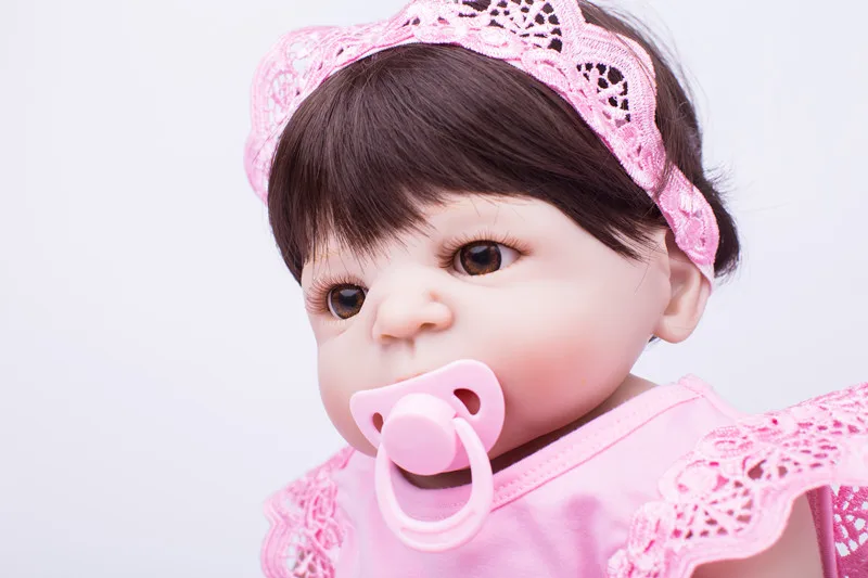 22&quot Full Body Silicone Bebe Reborn Girl Doll 55cm Vinyl Newborn Baby Toddler Princess Lovely Birthday Gift Waterproof Bathe Toy | Игрушки