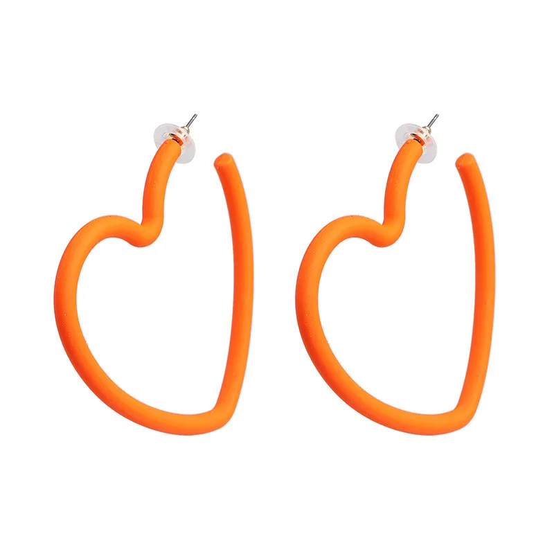 orange 8 цветов, Новое поступление, серьги-кольца в форме звезды, акриловая живопись, большие круглые гипербола, модные серьги для женщин - Окраска металла: orange