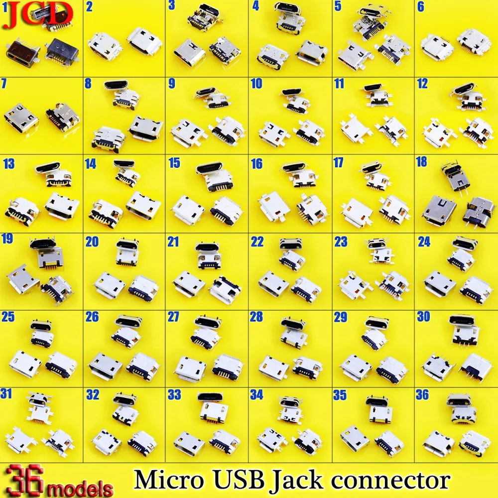 Разъем Micro usb JCD гнездо для зарядки V8 5 контактов 7 Samsung Huawei Lenovo Xiaomi HTC|Шлейфы