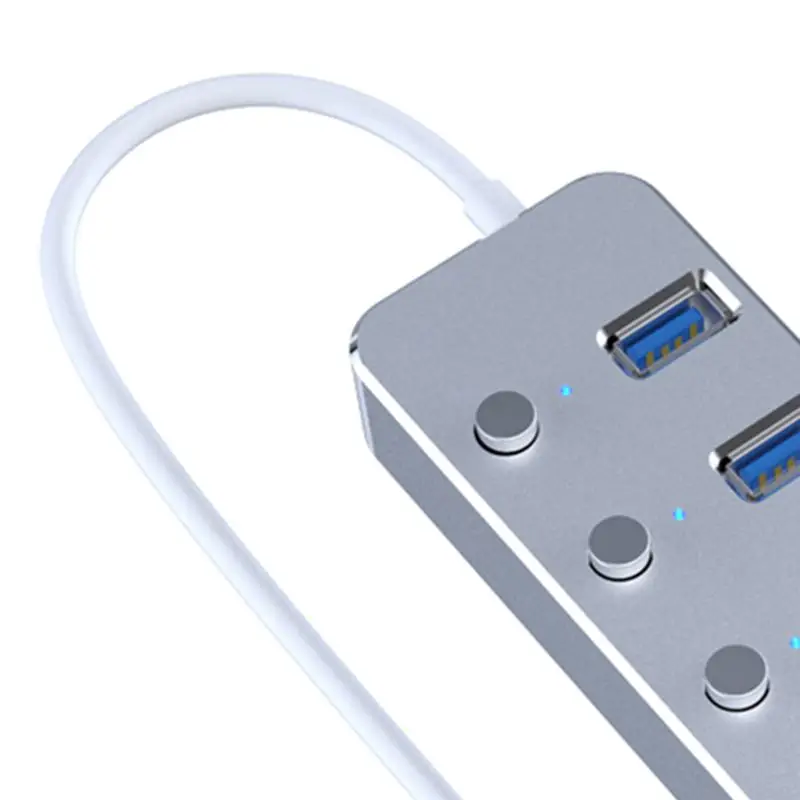 Алюминиевый 3,0 Суперскоростной концентратор 7 портов внешний Micro-USB hub-разветвитель портативный для Apple Macbook Air ноутбук ПК планшет концентратор
