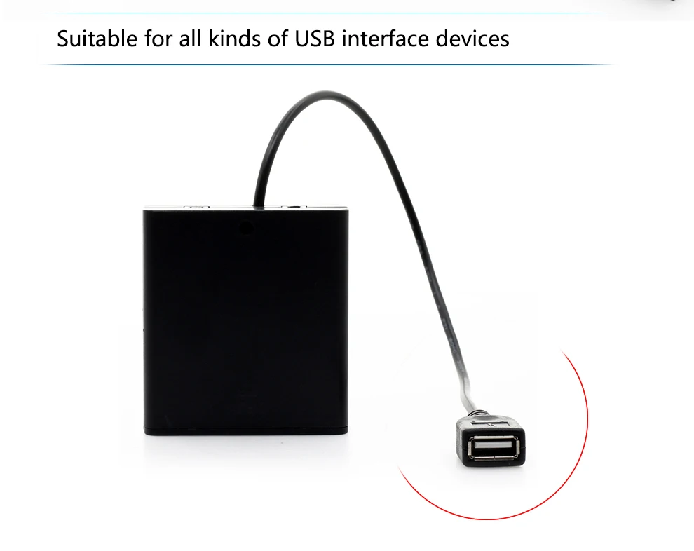 USB батарея коробка, портативный источник питания для DC 5V Светодиодные полосы света 5050 3528