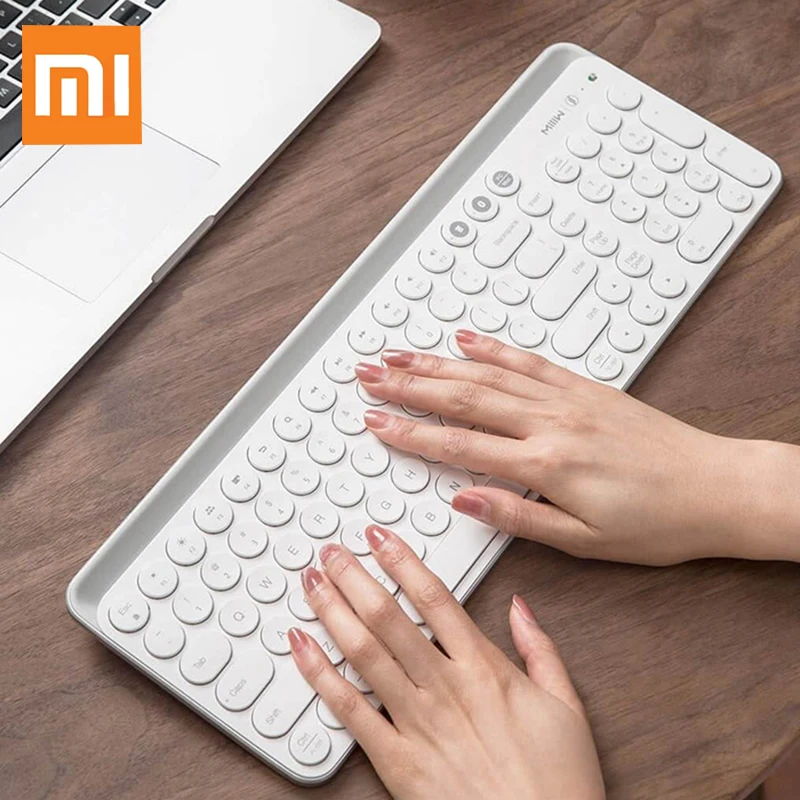 Xiaomi Miiiw клавиатура Bluetooth двойной режим 104 клавиши круглой машинки 2 4 ГГц