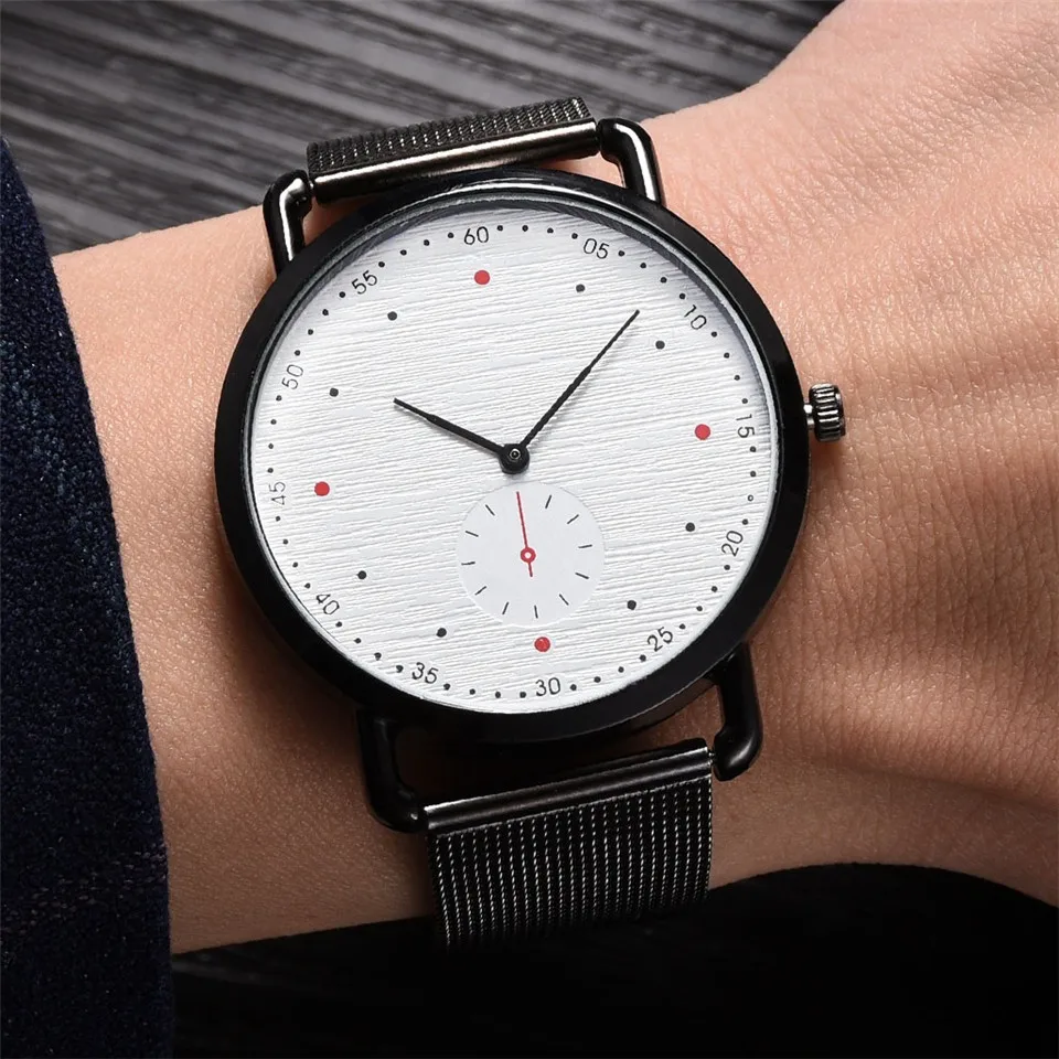 

2019 Relogio Masculino Men Black Watch Erkek kol saati Mesh belt Mens Watches Brand Luxury Relogios Reloj Hombre Montre Homme