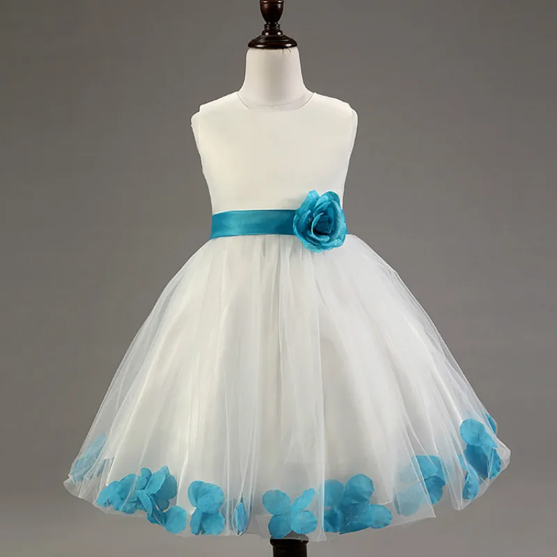 7 Colors LSKD004 High Quality Big Bow knot Girls Flower Dress Princess Party 2016 Brand New Spring Summer Baby girls dress | Детская