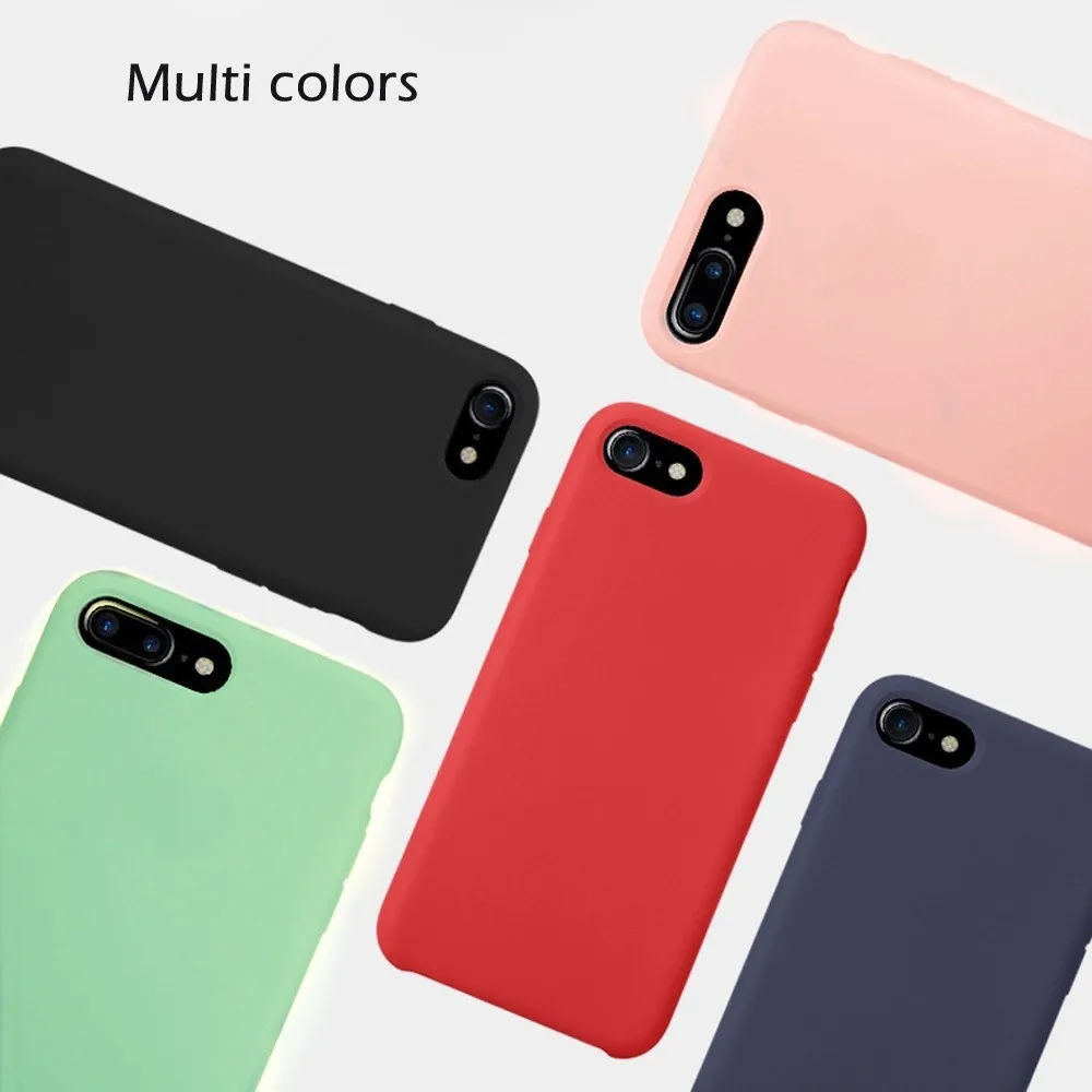 Solid Color Silicone Soft Simple Fashion Phone Case For iPhone 7 8 6 6S Plus Cute Candy X XS Max XR Cover |