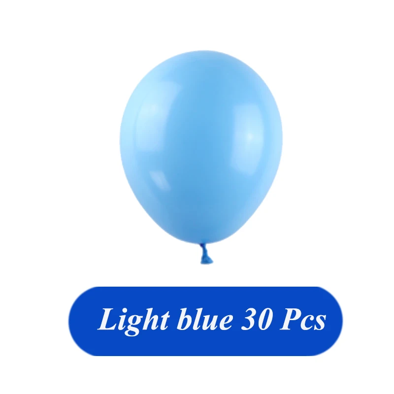 Light Blue 30 шт./партия, голубые прозрачные белые круглые воздушные шары, прозрачные латексные шары с гелием, поплавок для дня рождения, вечеринки, свадьбы, украшения, шары - Цвет: Light Blue