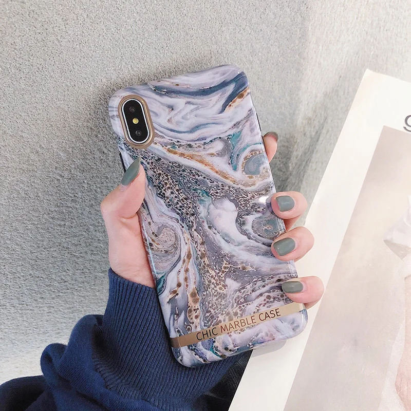 Ins Агат мрамор чехол для iphone 11 11Pro Max XS Max XR глянцевый мягкий силиконовый чехол для iphone 6 6s 7 8 plus funda чехол Капа