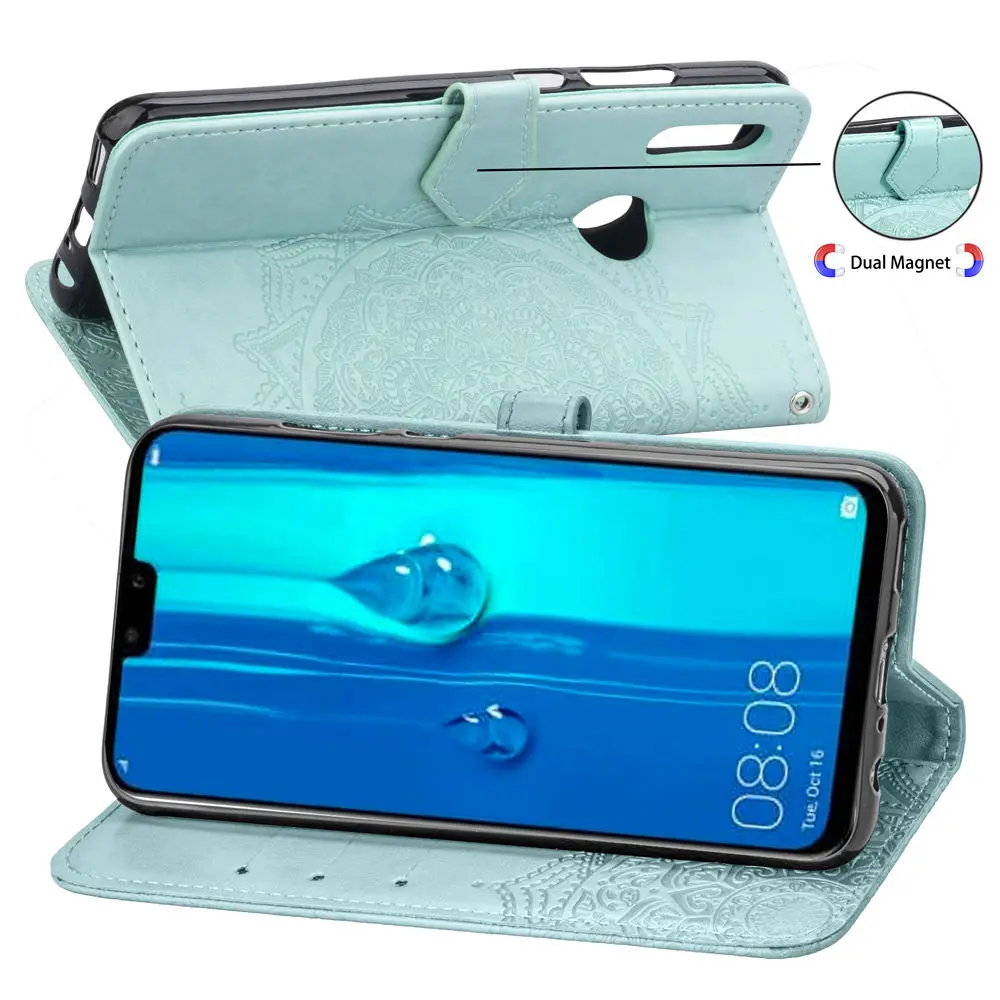 Флип кейс из искусственной кожи для Huawei Y9 Y7 Y6 Prime Pro Y5 Y3 2019 2018 2017 чехол мобильный