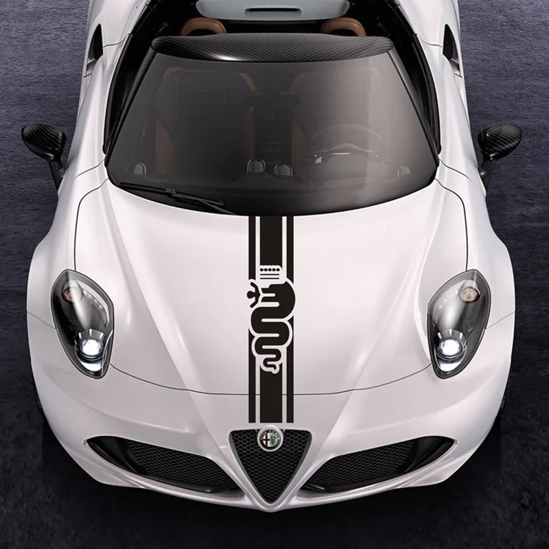1 шт. Новинка для Alfa Romeo капота гоночные полосы графические наклейки MiTo 147 156 159 166