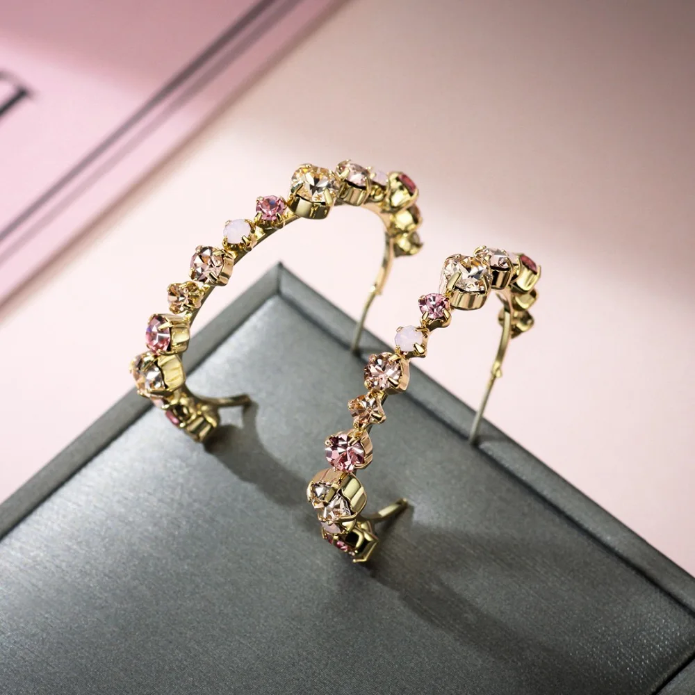 Neoglory Austria Rhinestone Round Geometric Beads Long Hook Earrings Colorful Elegant Stylish For Daily Party Brilliant Lady | Украшения и