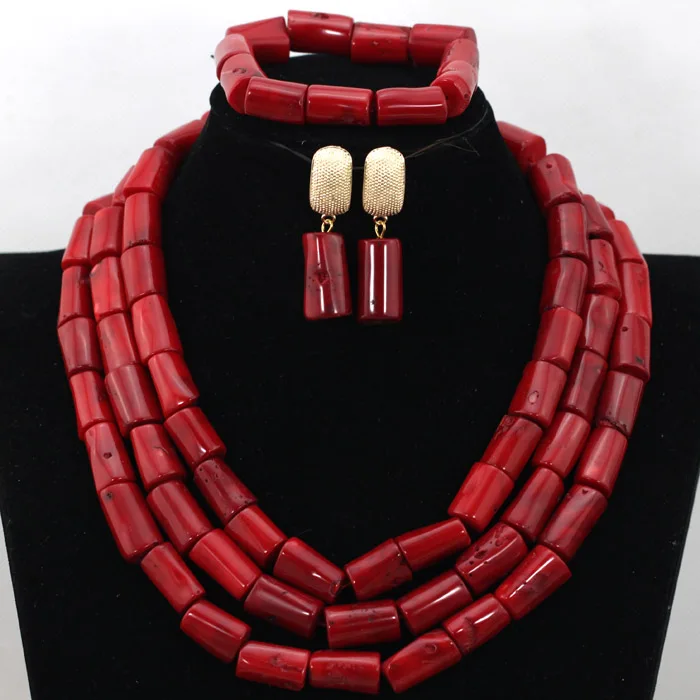 ?? 高級サンゴビーズブライダルジュエリーセットアフリカのナイジェリアウェディング女性のジュエリーセットしチョーカーネックレス送料無料ABF312