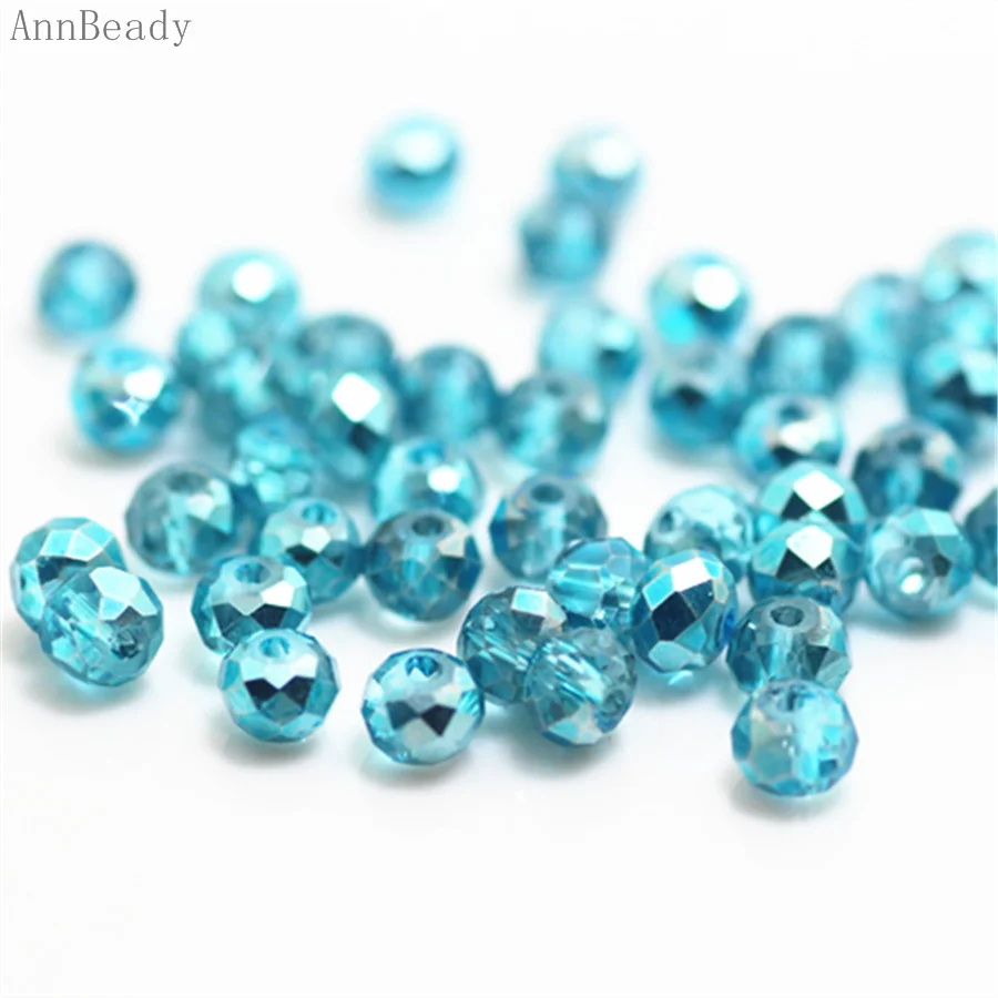 new lake blue AnnBeady Черный ab Цвет 3*4 мм 145 шт Rondelle Австрийские граненые Хрустальные стеклянные бусины Свободные разделительные бусины для изготовления ювелирных изделий - Цвет: new lake blue