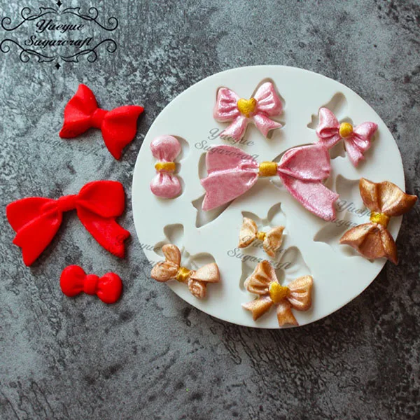 Yueyue Sugarcraft лук/силиконовая форма в виде бабочки помадка форма для украшения торта инструменты форма для шоколадной мастики - Цвет: 4