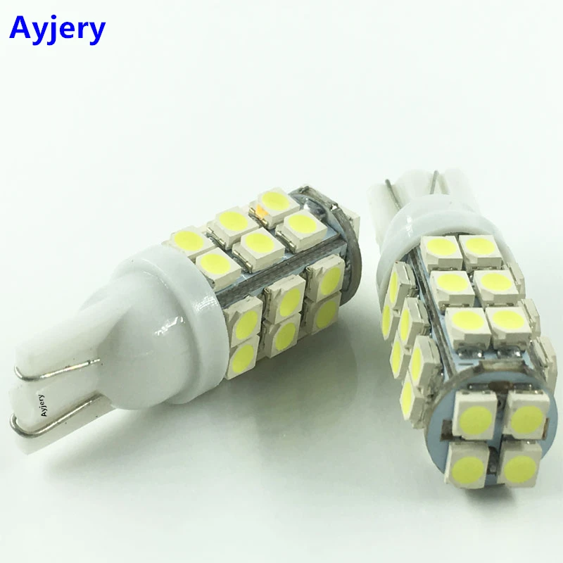 AYJERY 500X 12V T10 Led Car Bulbs 168 194 W5W 3528 1210 28 SMD Wedge Light Signal Dome Lights White | Автомобили и мотоциклы